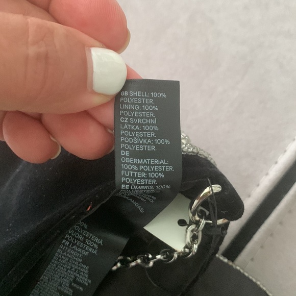 NWT H & M Black Beaded Shoulder Bag - Picture 13 of 17